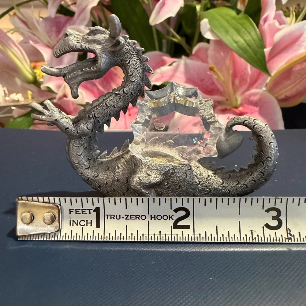 Mystical Silver Dragon Reptile Decor